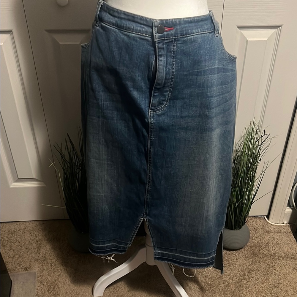 Peace Love World Denim Skirt - Blue
